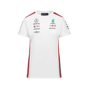 Mercedes team tee shirt 2023, white, Ladies
