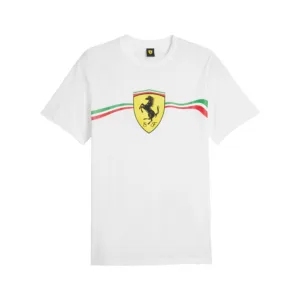 Ferrari big shield heritage tee shirt, white, Mens