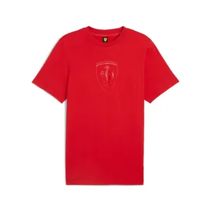 Ferrari race tonal big shield tee shirt red, Mens