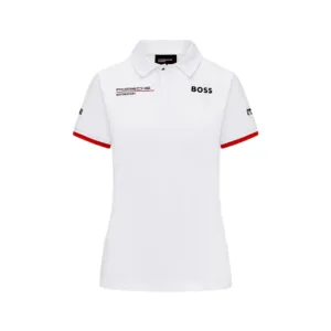 Porsche team polo shirt 2024, white, Ladies