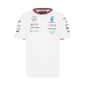 Mercedes team tee shirt 2024, white, Mens