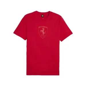 Ferrari race big shield tonal rosso corsa, red, Mens