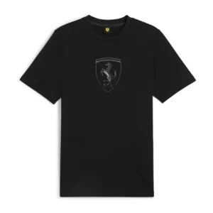 Ferrari race tonal big shield tee shirt black, Mens