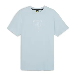 Ferrari race tonal big shield tee shirt light blue, Mens