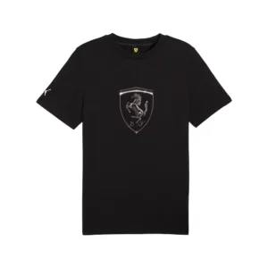 Ferrari race tonal big shield tee shirt, black, Mens