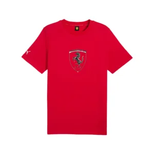 Ferrari big shield tee shirt, rosso corsa, Mens