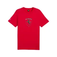 Ferrari big shield tee shirt, rosso corsa, Mens