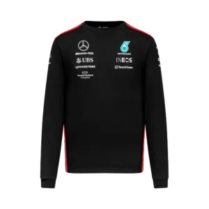 Mercedes team sweatshirt 2023, black, Mens