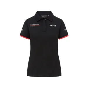 Porsche team polo shirt 2024, black, Ladies