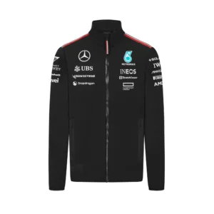 Mercedes team sofshell jacket 2024, black, Mens