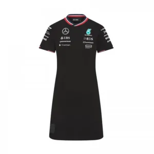 Mercedes team tee dress 2024, black, Ladies