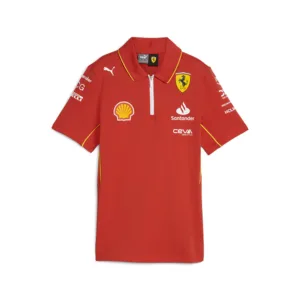 Official Ferrari team polo shirt 2024, burnt red, Ladies