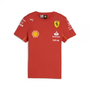 Official Ferrari team tee shirt 2024, burnt red, Kids