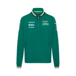 Aston martin team 1/4 zip sweatshirt 2024, green, Mens