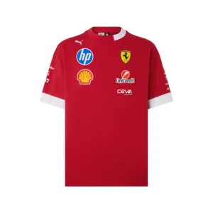 Ferrari oversize drivers t-shirt 2025, dark cherry, Mens