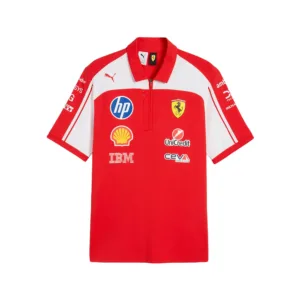 Ferrari f1 team authentic polo shirt 2026, red, Mens