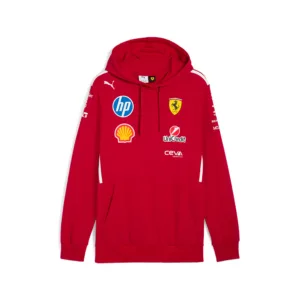 Ferrari team hoodie 2025, dark cherry, Mens