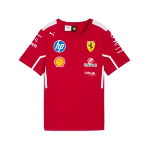 Ferrari team tee shirt 2025, dark cherry, Ladies