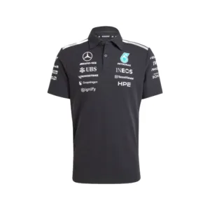 Mercedes f1 team polo shirt 2026, black, Mens