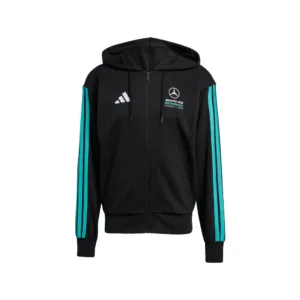 Mercedes f1 dna full zip hoodie 2026, black, Mens