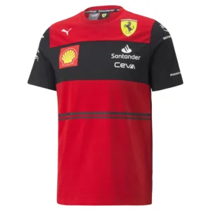 Official Ferrari team tee shirt 2022, red, Mens