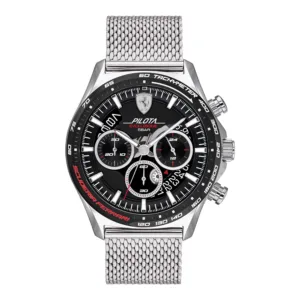 Ferrari watch pilota eva gts mesh, Silver, Mens