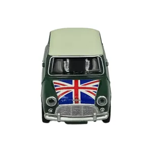 Mini cooper s 1964 green, flag on bonnet, 1:54