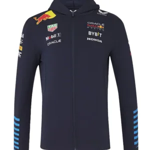Red bull team full zip hoodie 2024, sky blue, Mens