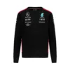Mercedes team crew sweater 2023, black, Mens