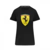 Official Ferrari big shield tee shirt, black, Ladies