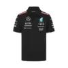 Mercedes team polo shirt 2024, black, Mens