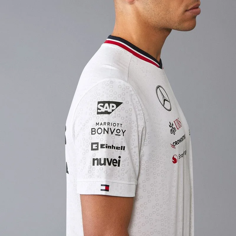 Mercedes team tee shirt 2024, white, Mens - Image 4
