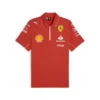 Official Ferrari team polo shirt 2024, burnt red, Mens