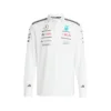 Mercedes f1 team polo shirt l/s, 2025, white, Mens