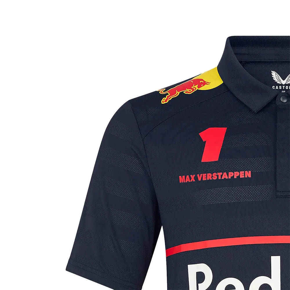 Red bull Verstappen #1 polo shirt 2025, blue, Mens - Image 3