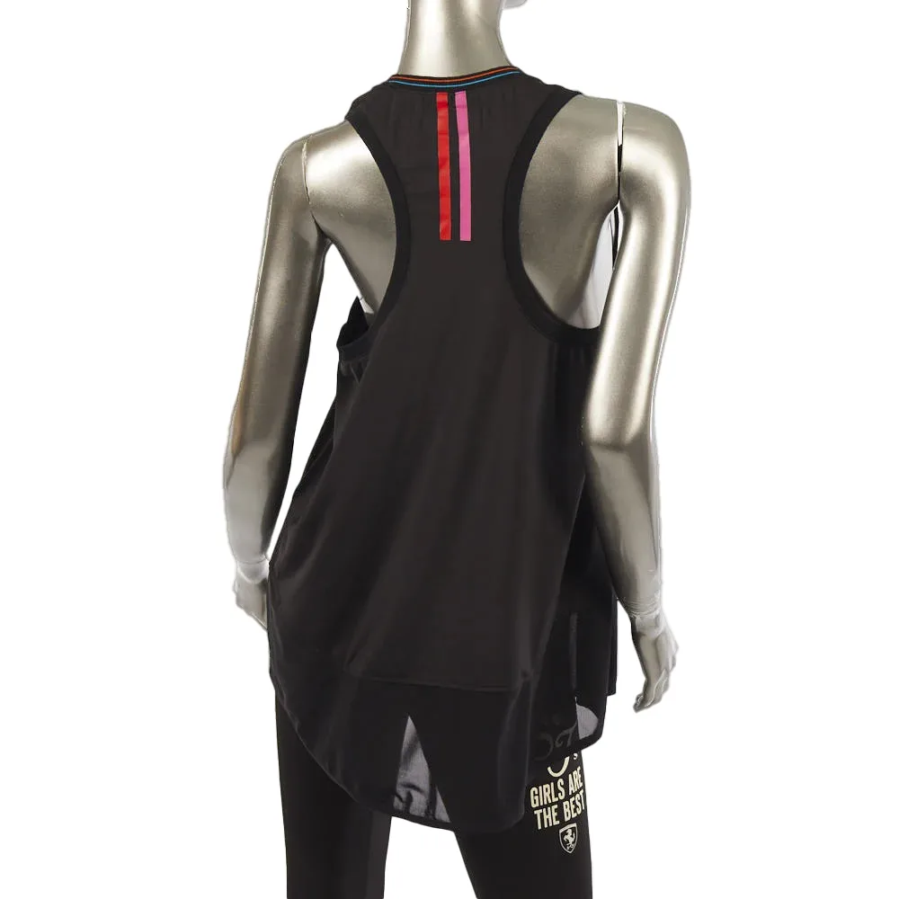 Ferrari mesh insert top, black, Ladies