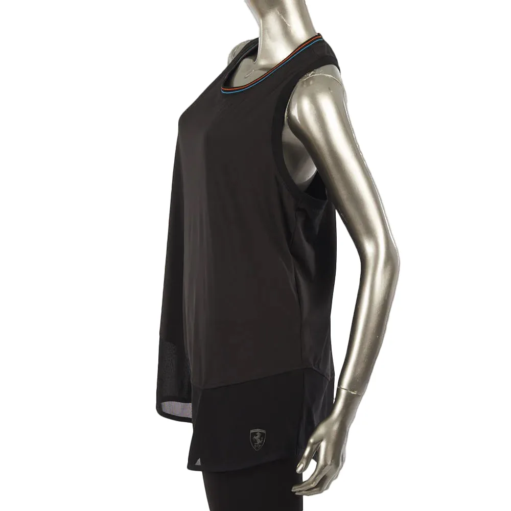 Ferrari mesh insert top, black, Ladies