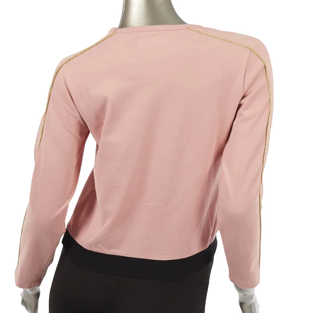 Ferrari girl gold piping tee shirt, pink, Kids