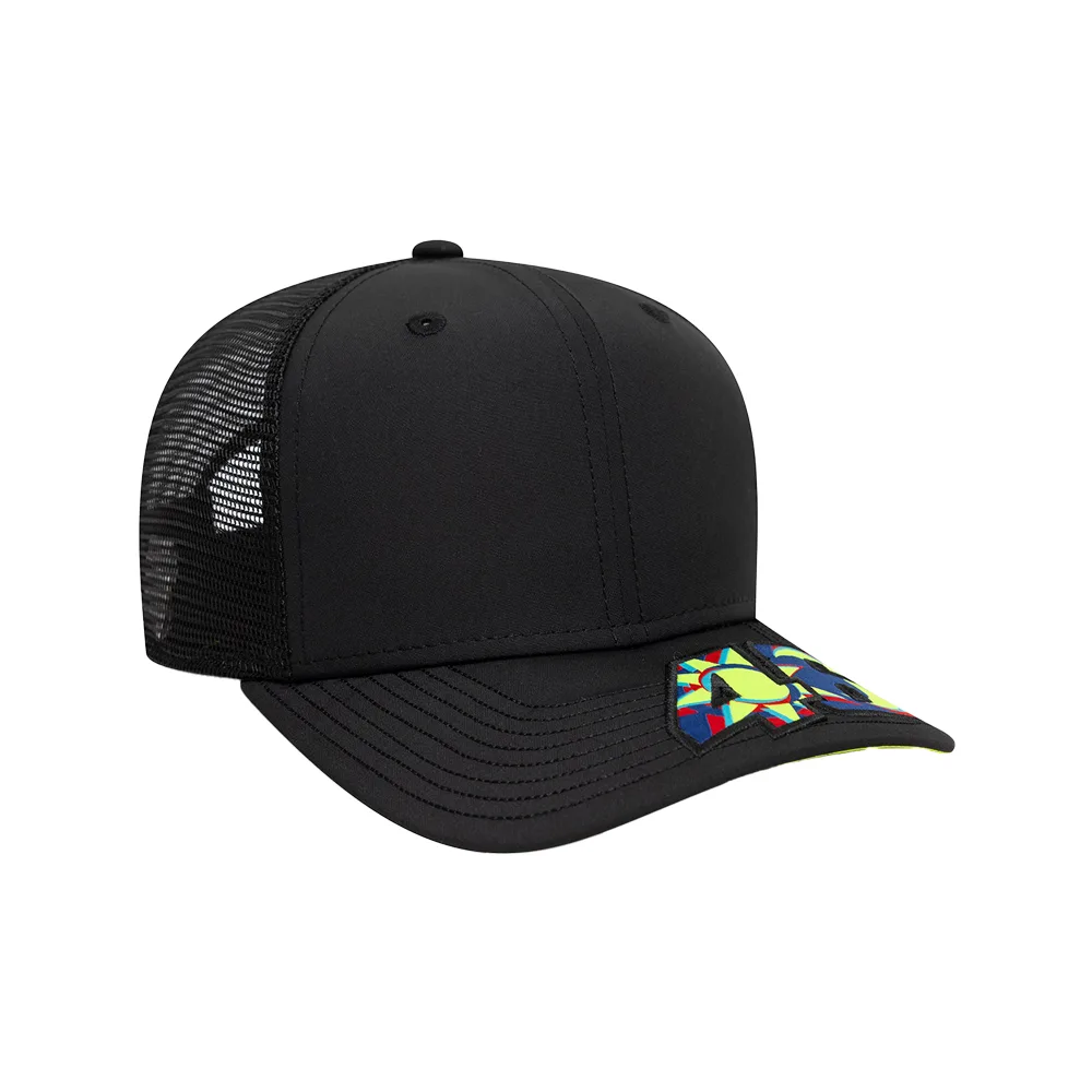 Vr46 moon sun 9fifty stretch snap cap, black, Adult