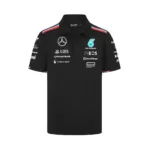 Mercedes team polo shirt 2024, black, Mens