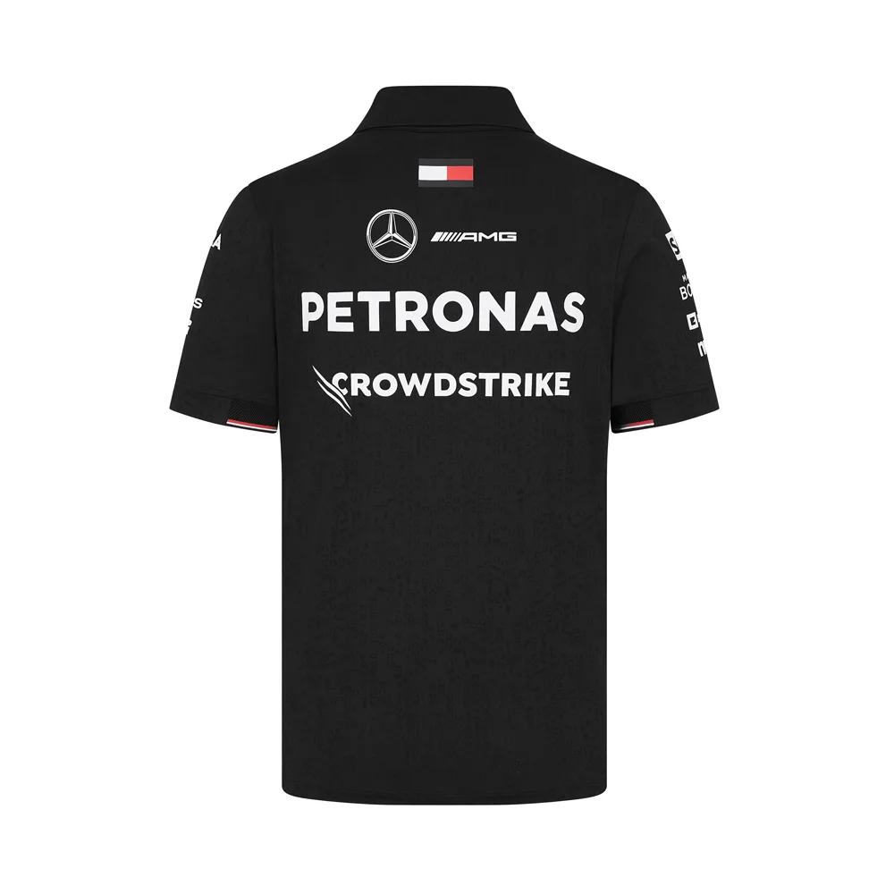 Mercedes team polo shirt 2024, black, Mens