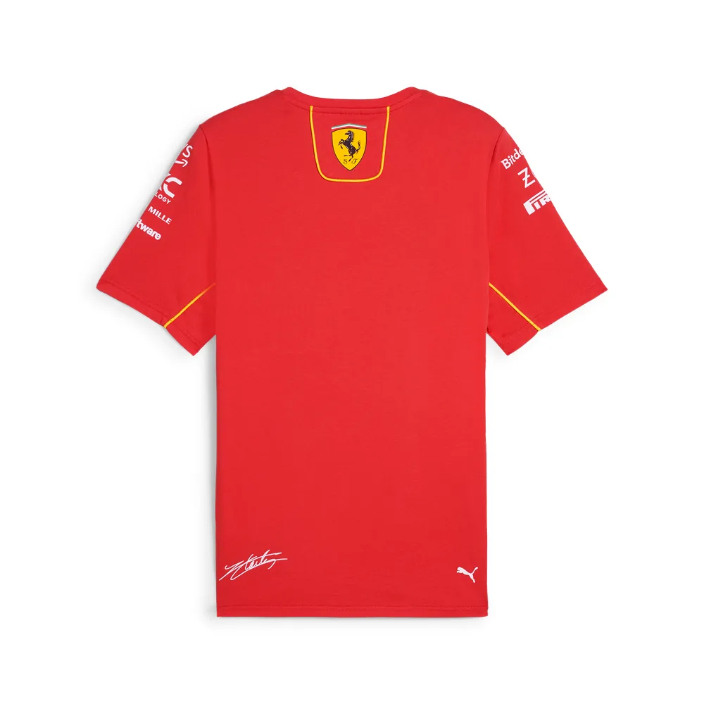 Official Ferrari leclerc tee shirt 2024 burnt red, Mens