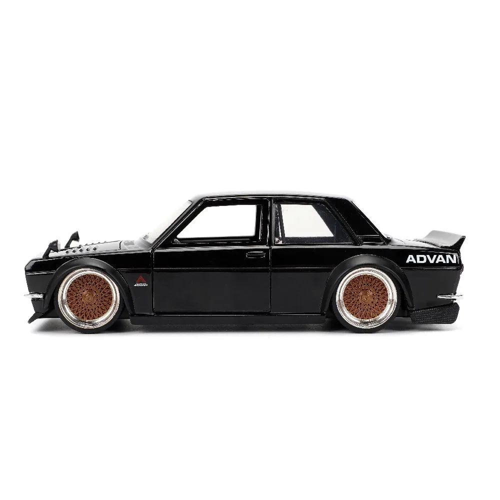 Datsun 510 advan black jdm tuners 1973, 1:24