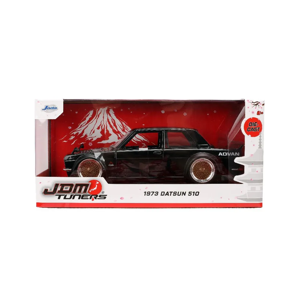 Datsun 510 advan black jdm tuners 1973, 1:24