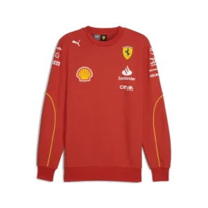Ferrari team crew neck sweatshirt 2024, burnt red, Mens