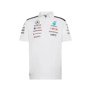 Mercedes f1 team polo shirt 2026, white, Mens