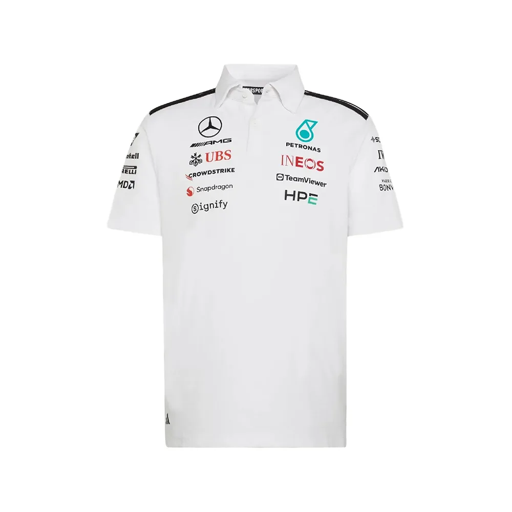 Mercedes f1 team polo shirt 2026, white, Mens