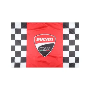 Ducati corse flag, checkered pattern 140 x 90cm, Unisex