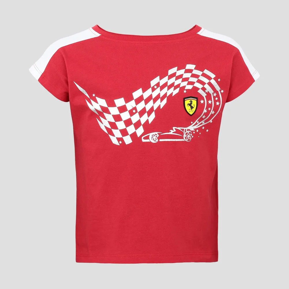 Ferrari Girl jersey animated tee shirt, red, Kids