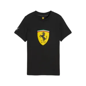 Ferrari big shield tee shirt kids, black, Kids